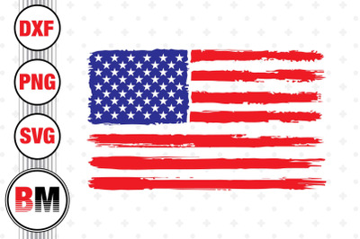 Distressed American Flag SVG, PNG, DXF Files