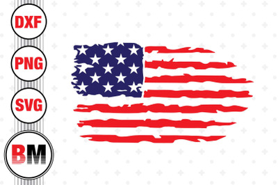 Distressed American Flag SVG, PNG, DXF Files