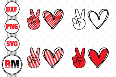 Peace Love SVG&2C; PNG&2C; DXF Files