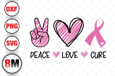 Peace Love Cure SVG&2C; PNG&2C; DXF Files