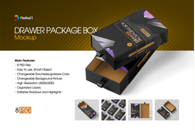 Drawer Package Box Mockup