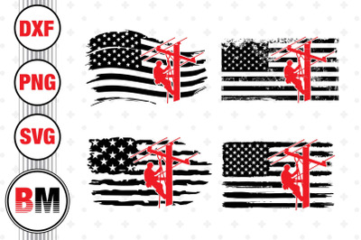 Lineman American Flag SVG, PNG, DXF Files