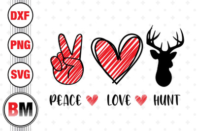 Peace Love Hunt SVG, PNG, DXF Files