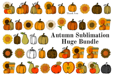 Fall Sublimation Bundle - Autumn Sublimation PNG - Thanksgiving clipar