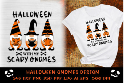 Gnomes SVG. Halloween Gnomes SVG. Halloween Design SVG.