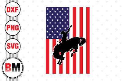 Cowboy US Flag SVG, PNG, DXF Files