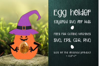 Halloween Pumpkin Egg Holder Template SVG