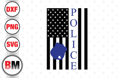 Police American Flag SVG&2C; PNG&2C; DXF Files