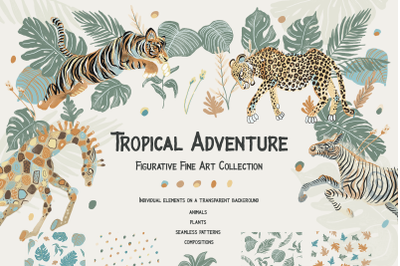 Tropical Adventure. Figurative Fine Art Collection PNG