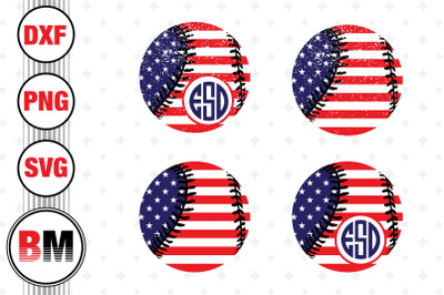 Softball US Flag SVG&2C; PNG&2C; DXF Files