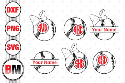 Baseball Monogram SVG&2C; PNG&2C; DXF Files