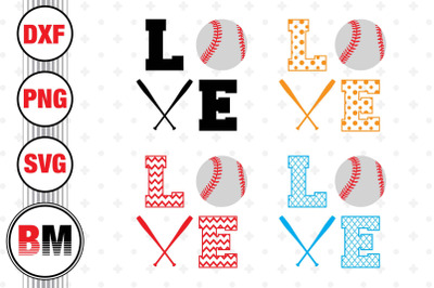 Love Baseball SVG&2C; PNG&2C; DXF Files