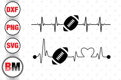 Football Heartbeat SVG, PNG, DXF Files