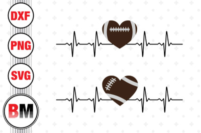 Heart Football Heartbeat SVG, PNG, DXF Files