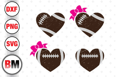 Distressed Heart Football SVG, PNG, DXF Files