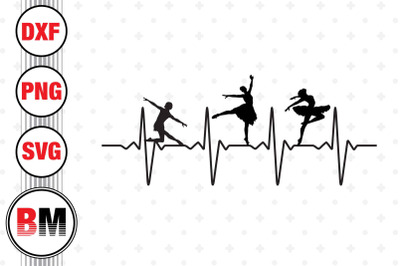 Ballerina Heartbeat SVG&2C; PNG&2C; DXF Files