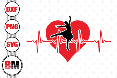 Ballerina Heartbeat SVG, PNG, DXF Files