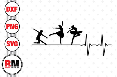 Ballerina Heartbeat SVG&2C; PNG&2C; DXF Files