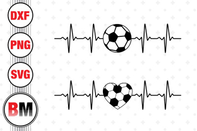 Soccer Heartbeat SVG, PNG, DXF Files