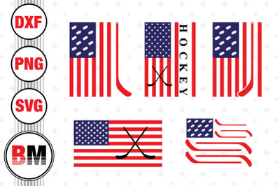 Hockey American Flag SVG&2C; PNG&2C; DXF Files