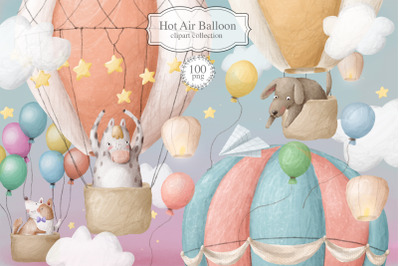 Hot Air Balloon nursery digital graphics png