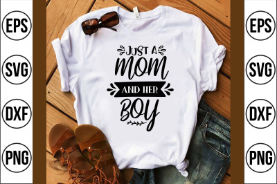 just a mom and her boy svg cut file