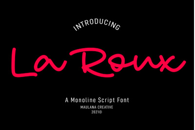 La Roux Monoline Script Font