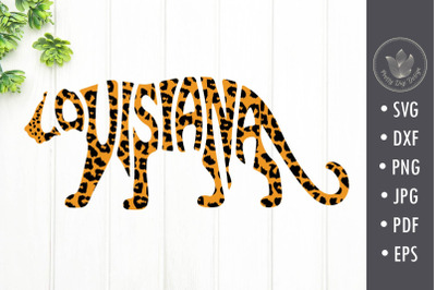 Louisiana in jaguar shape Word Art, Svg Dxf Eps Png Jpg