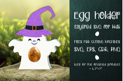 Halloween Ghost Egg Holder Template SVG