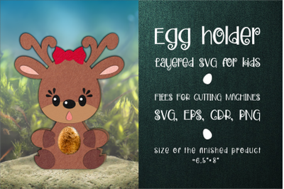 Deer Chocolate Egg Holder template SVG