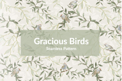 Gracious Birds Seamless Pattern