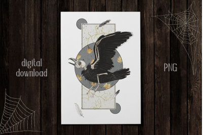 Halloween Raven Poster PNG