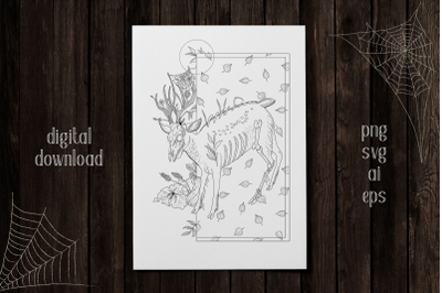 Halloween Deer Poster SVG. Sublimation Designs