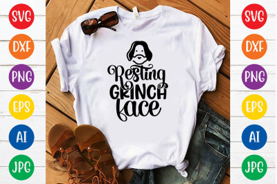 Resting grinch face svg cut file