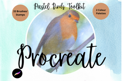 Pastel Birds Toolkit - Brushes, Palette, Stamps