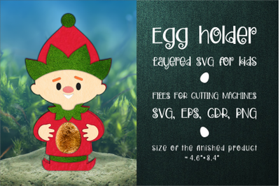 Christmas Elf Chocolate Egg Holder Template SVG