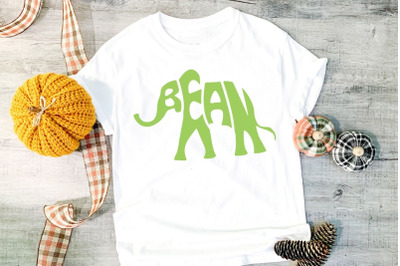 Bean Elephant svg cut file, Lettering design