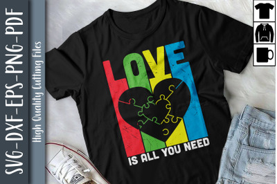 Love Is All You Need Autism Heart Puzzle