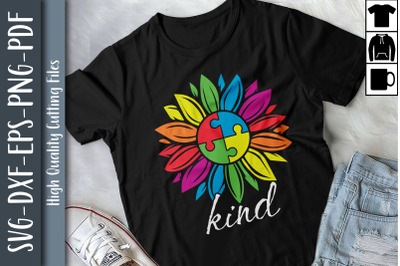 Be Kind Autism Awareness Flower Puzzle