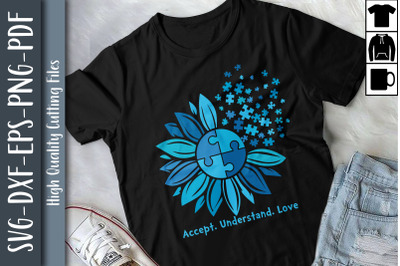 Accept Understand Love Sunflower Autism