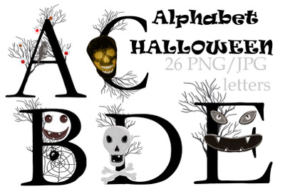 Alphabet. Halloween. Fall. Witch. 26 PNG/JPG