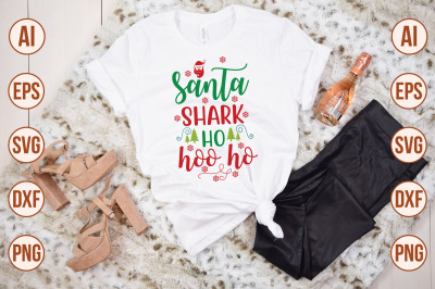 Santa Shark Ho Hoo Ho svg cut file