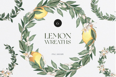 Watercolor Lemon Wreaths