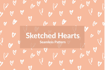 Sketched Hearts Seamless Pattern