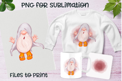 Halloween  gnome ghost sublimation. Design for printing