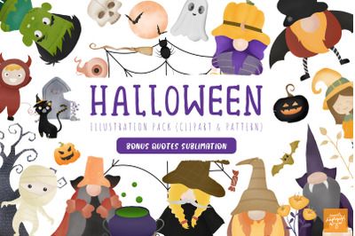 Halloween Clipart And Pattern Collection Vol.1