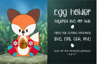 Fox Christmas Chocolate Egg Holder Template SVG