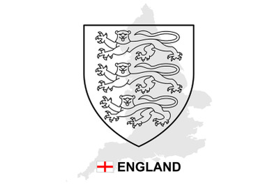 England map with coat of arms