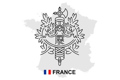 France map with coat of arms
