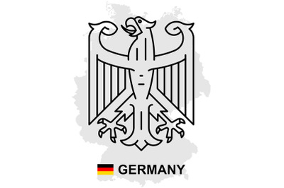 Germany map with coat of arms